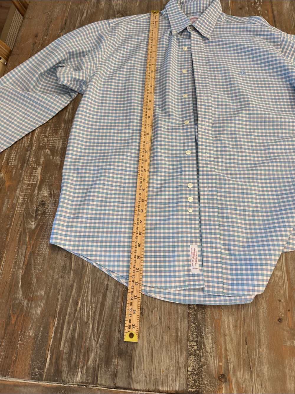 Brooks Brothers Light Blue, White & orange Button-Down Shirt